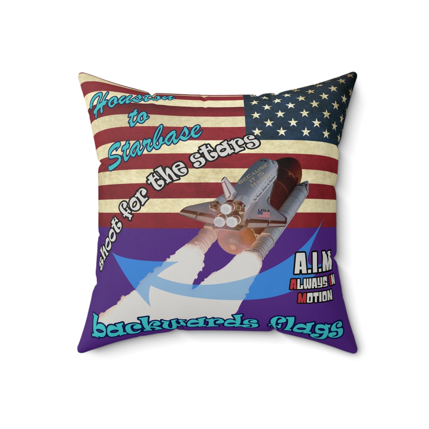 shoot for the stars - Faux Suede Square Pillow - (purple)