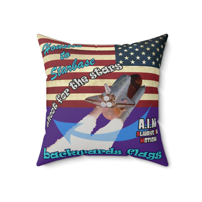 shoot for the stars - Faux Suede Square Pillow - (purple)