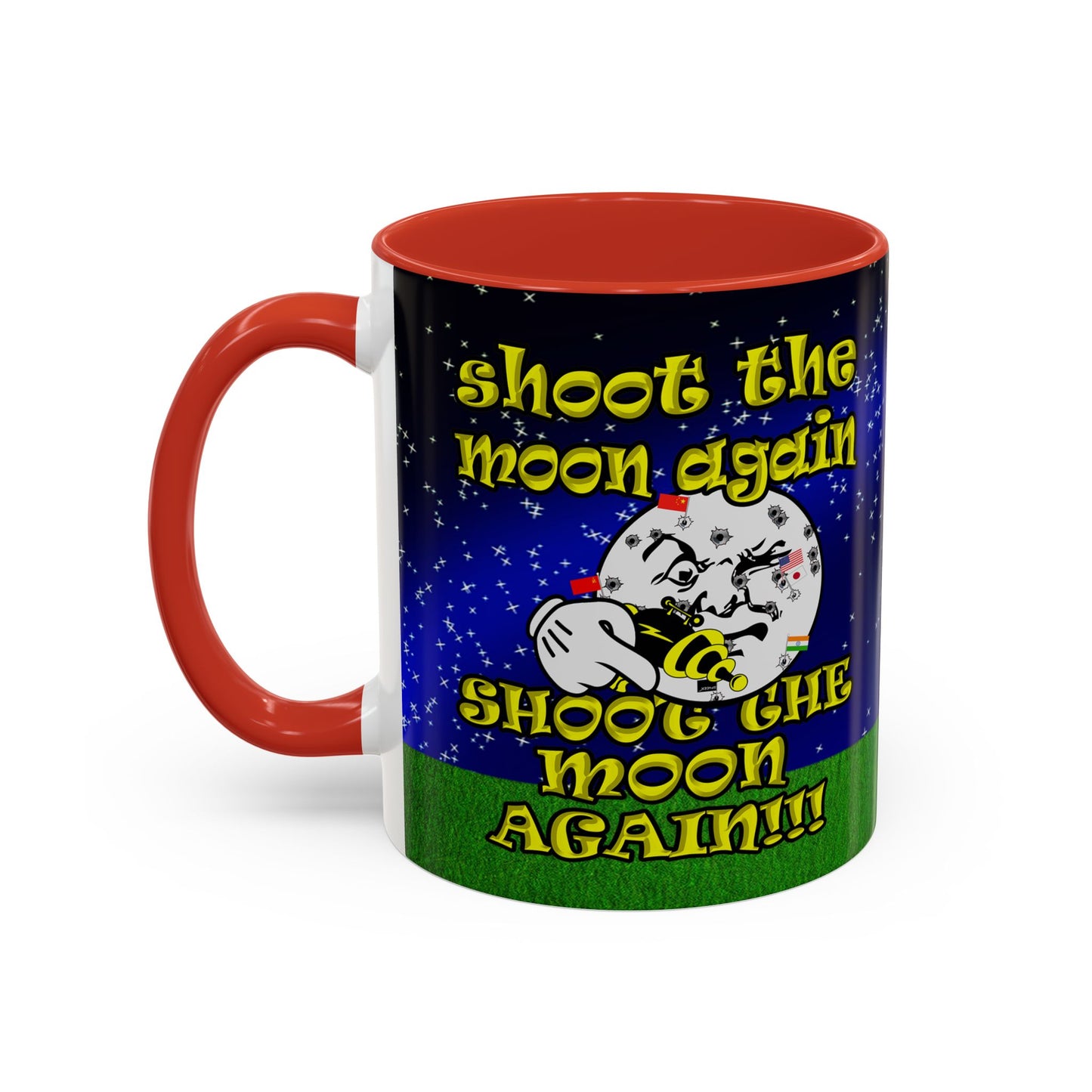 shoot the moon again - Accent Mug ('snoops' background)