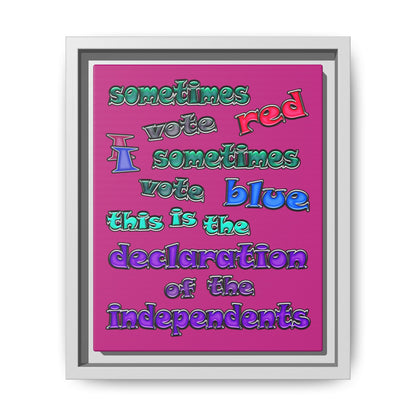declaration of the independents - framed canvas art (pink)