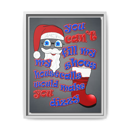 santa's shoes - framed canvas art (grey-light grey)