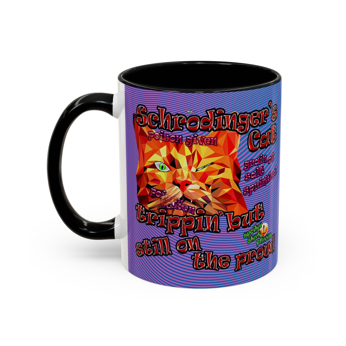 schrodinger's cat - Accent Mug (light blue-purple wave)