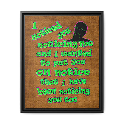 noticed you noticing - framed canvas art (brown papyrus)
