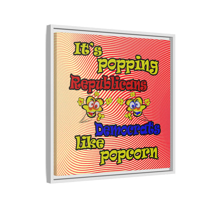 popping like popcorn - framed canvas art (yellow-orange wave)