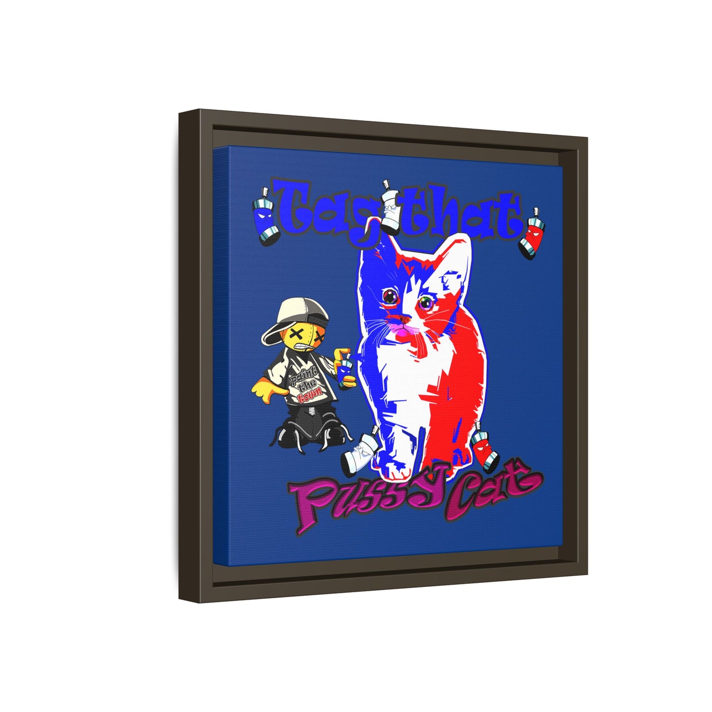 tag that - framed canvas art (dark blue)