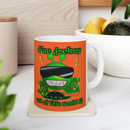 disc jockey - White Mug (orange)