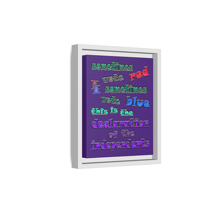 declaration of the independents - framed canvas art (purple)