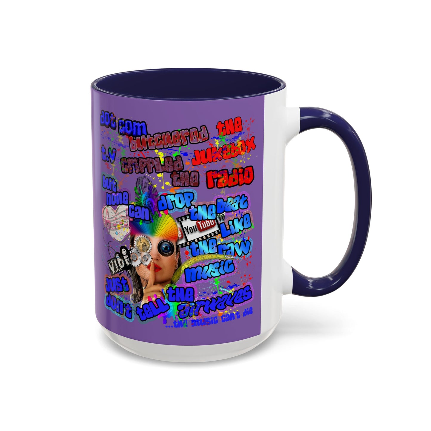 drop the beat - Accent Mug (light purple)