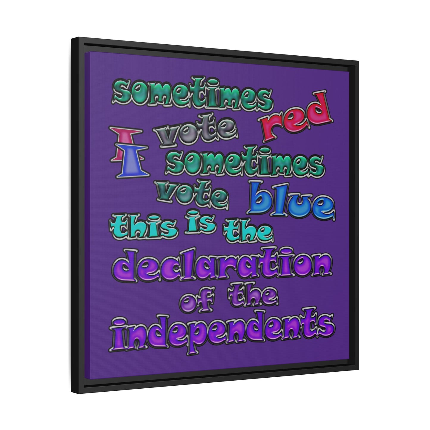 declaration of the independents - framed canvas art (purple)