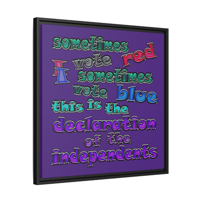 declaration of the independents - framed canvas art (purple)