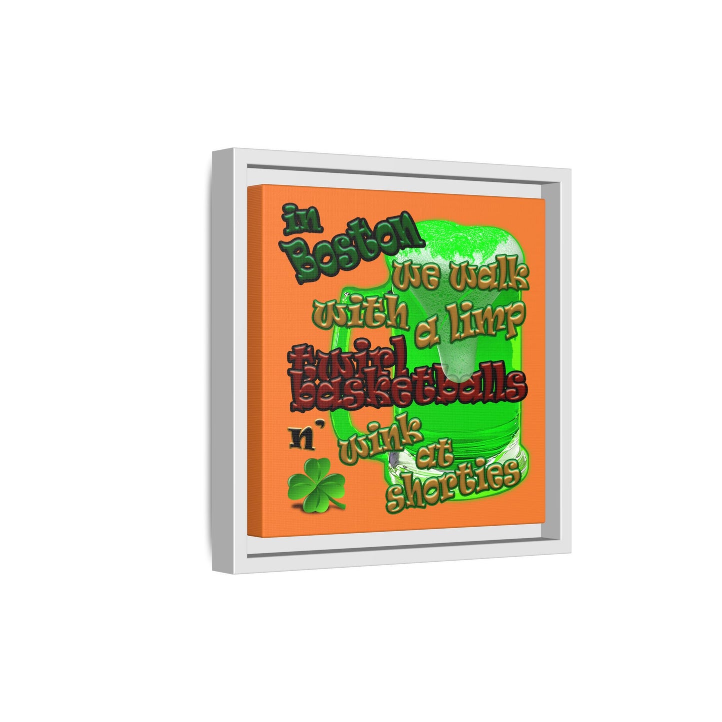celtics logo - framed canvas art (crusta)