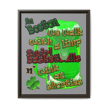 celtics logo - framed canvas art (grey)