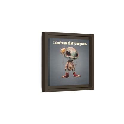 I don't care that your green - framed canvas art (grey-light grey)
