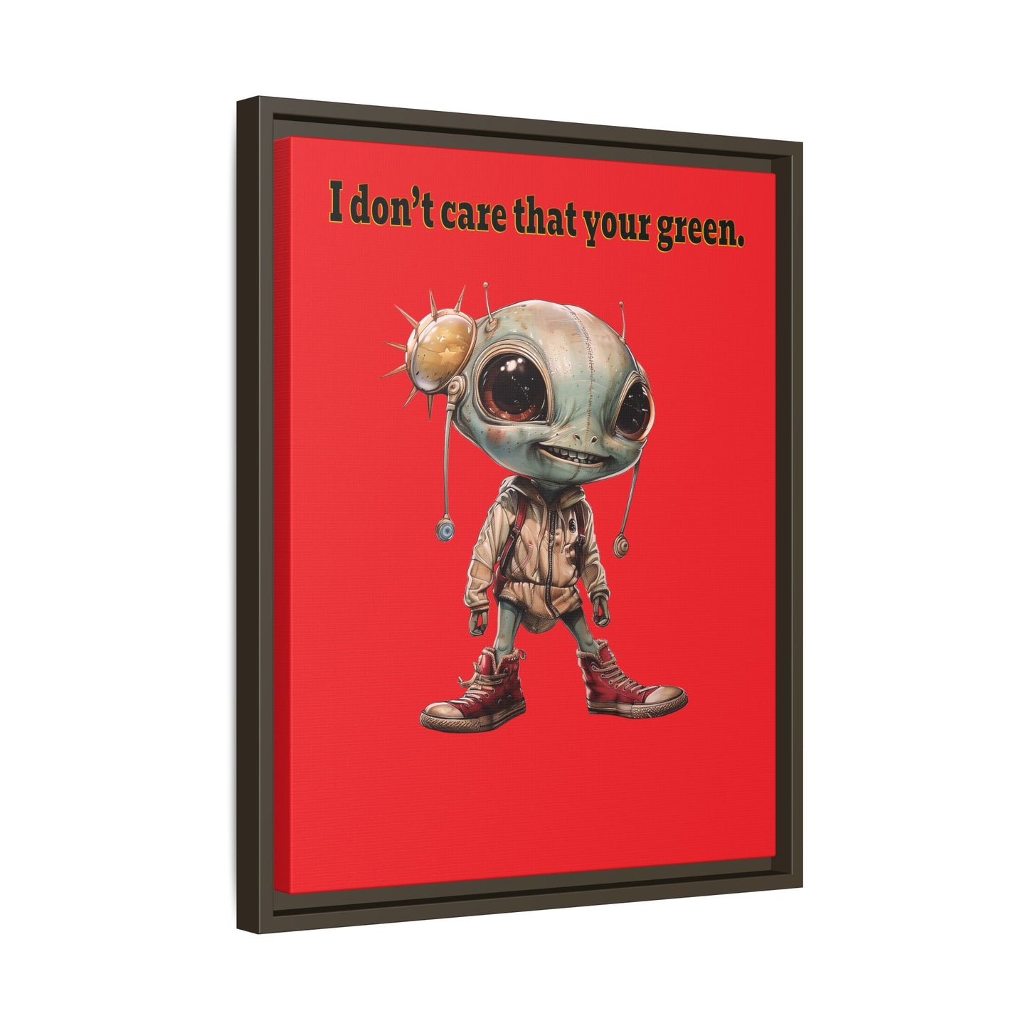 I don't care that your green - framed canvas art (red)