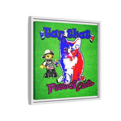 tag that - framed canvas art (green turf)