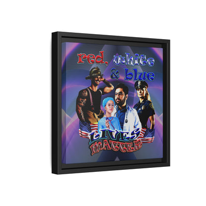 rw&b lives matter - framed canvas art (grey-pink wave)