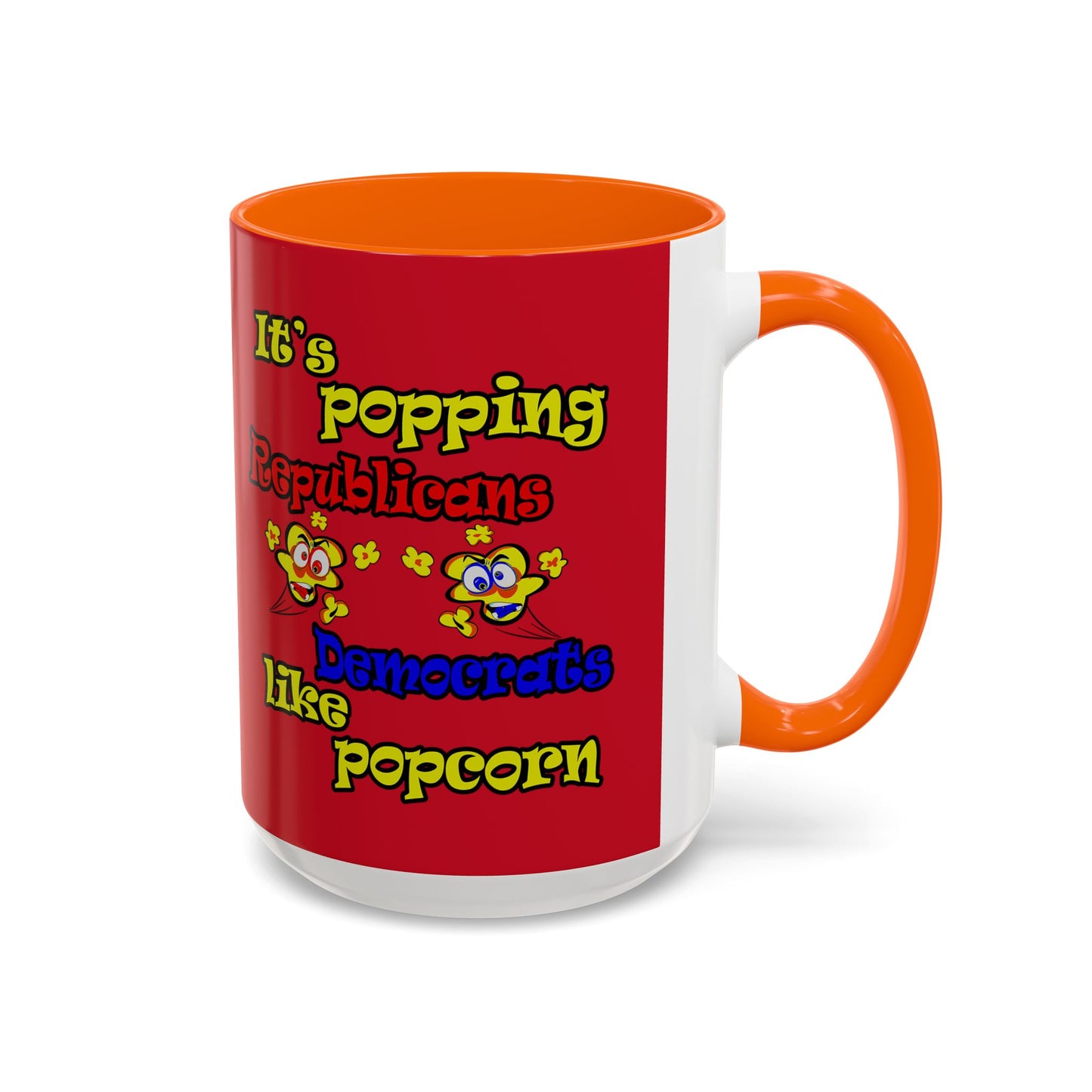 popping like popcorn - Accent Mug (dark red)