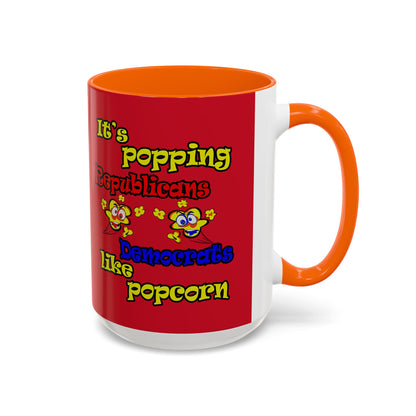 popping like popcorn - Accent Mug (dark red)
