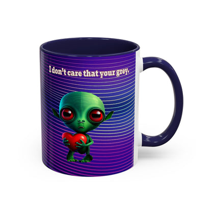 I don't care that your grey - Accent Mug (purple wave)