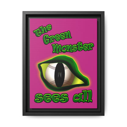 green monster - framed canvas art (pink)
