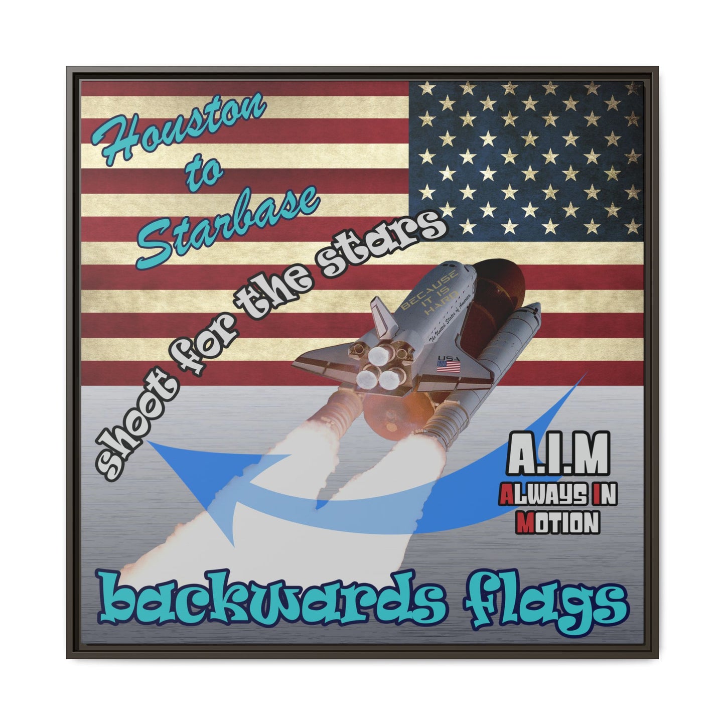 shoot for the stars - framed canvas art (brushed nickel)