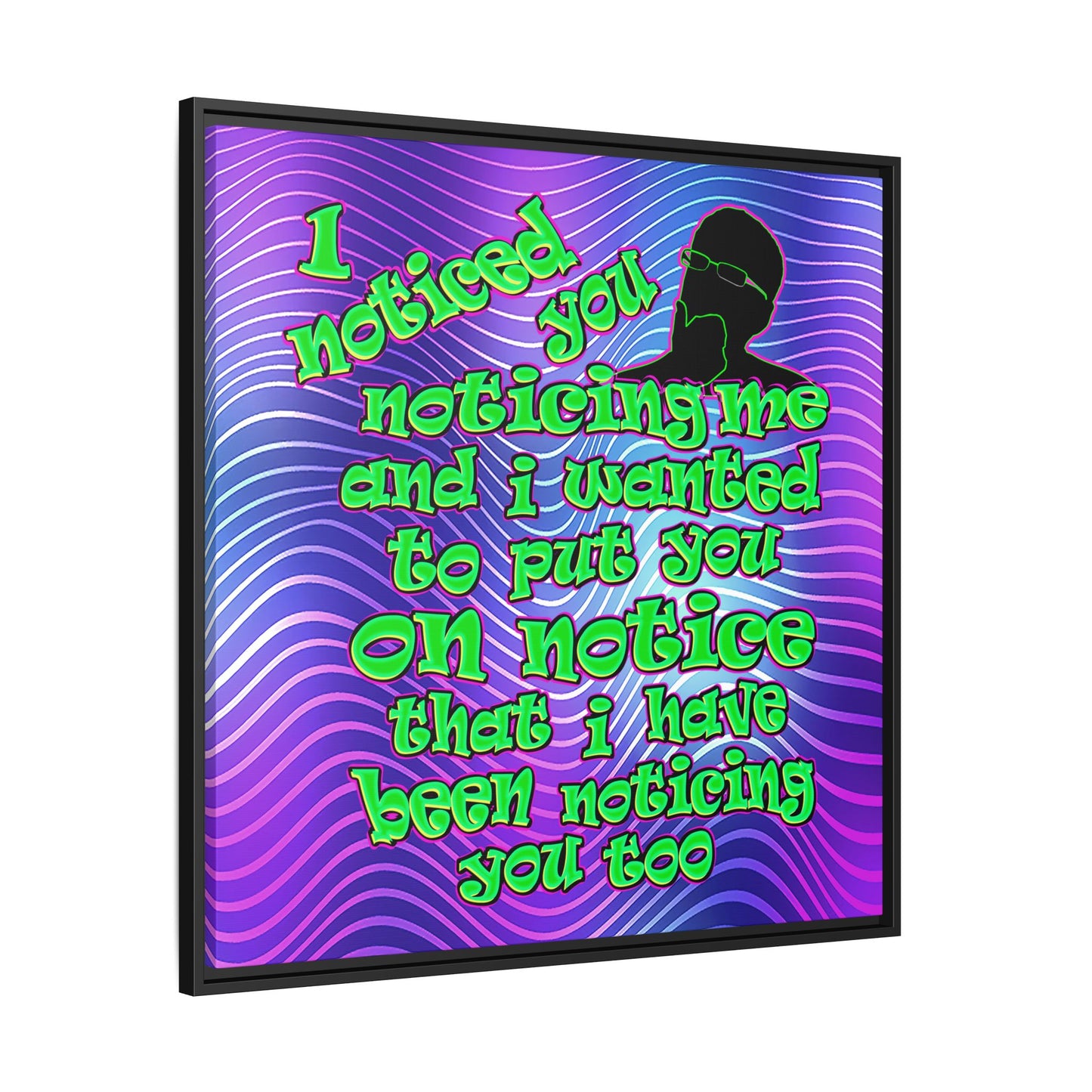 noticed you noticing - framed canvas art (purple wave)