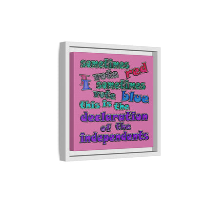 declaration of the independents - framed canvas art (light pink)