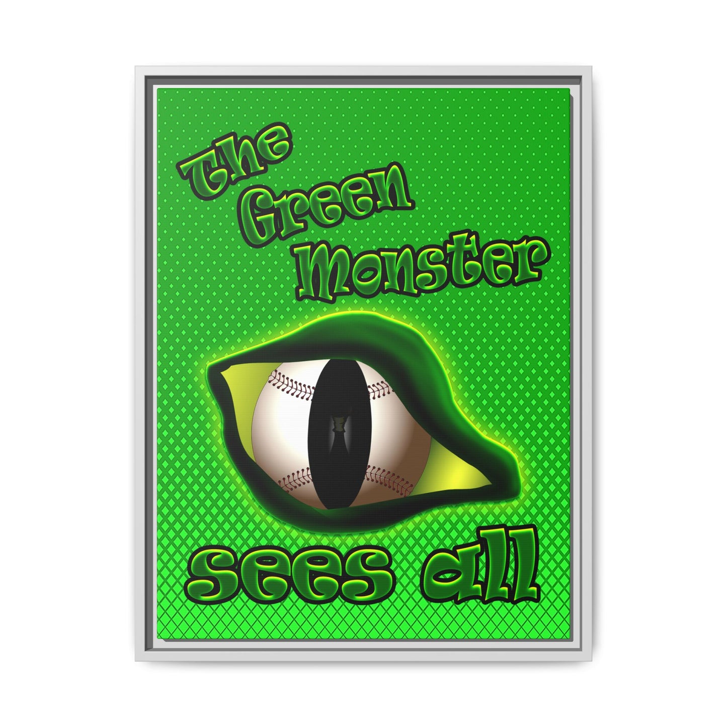 green monster - framed canvas art (logo green)