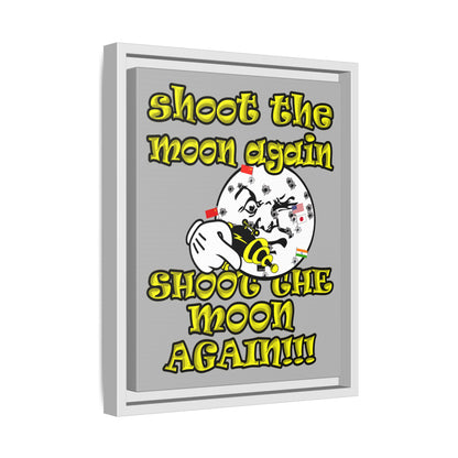 shoot the moon again - framed canvas art (light grey)