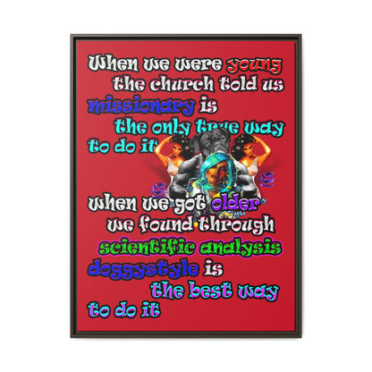doggystyle - framed canvas art (dark red)