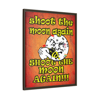 shoot the moon again - framed canvas art (burnt orange)
