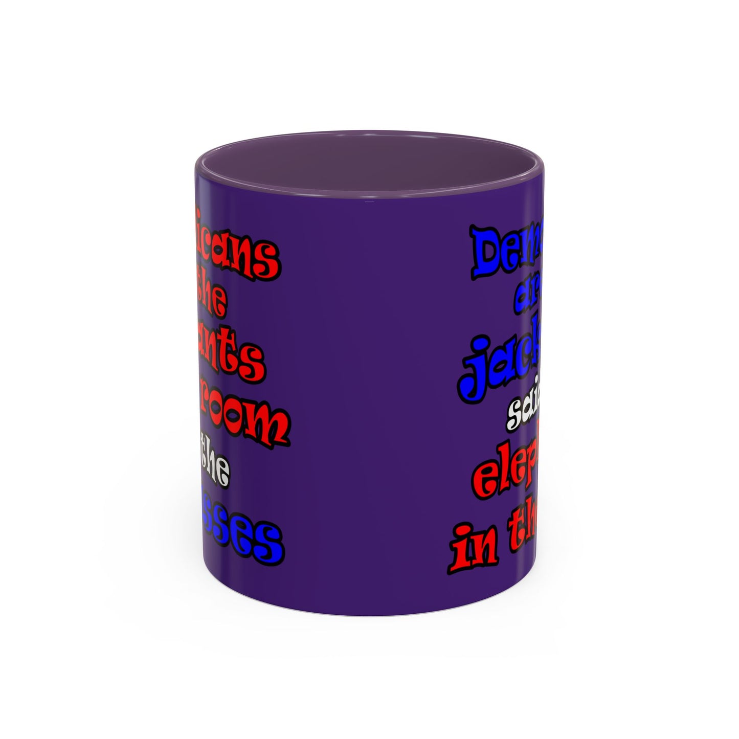 donkeys and elephants - Accent Mug (purple)