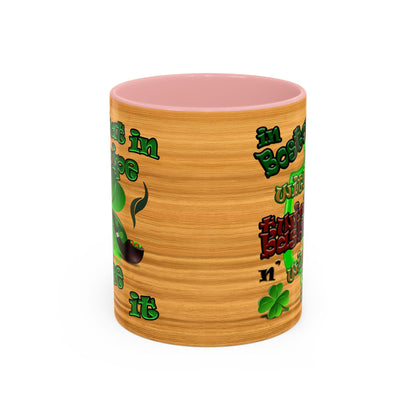 celtics logo - Accent Mug (butterscotch wood finish)