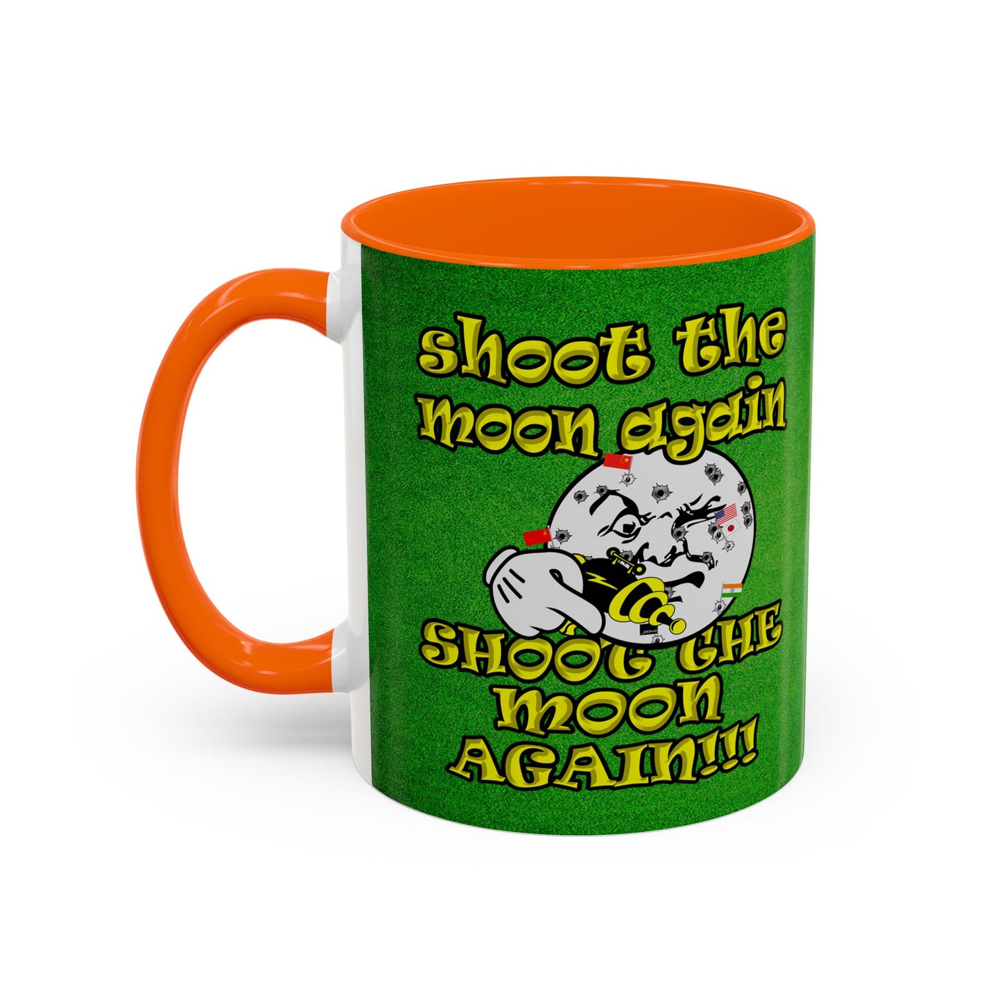 shoot the moon again - Accent Mug (green turf)