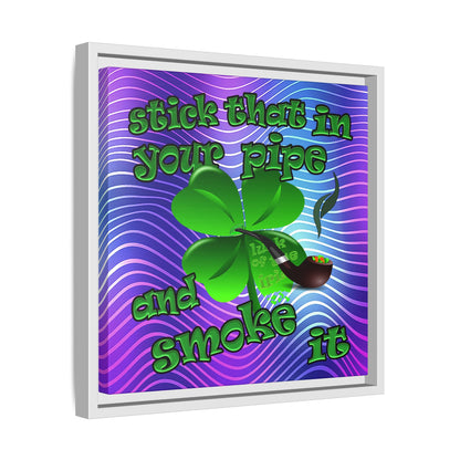 stick that in your pipe and smoke it - framed canvas art (purple wave)