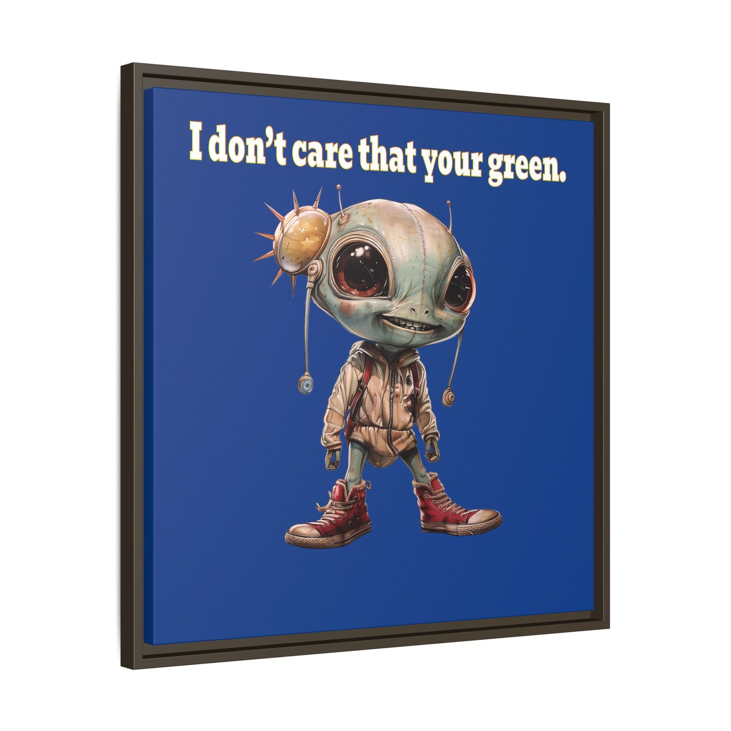I don't care that your green - framed canvas art (dark blue)