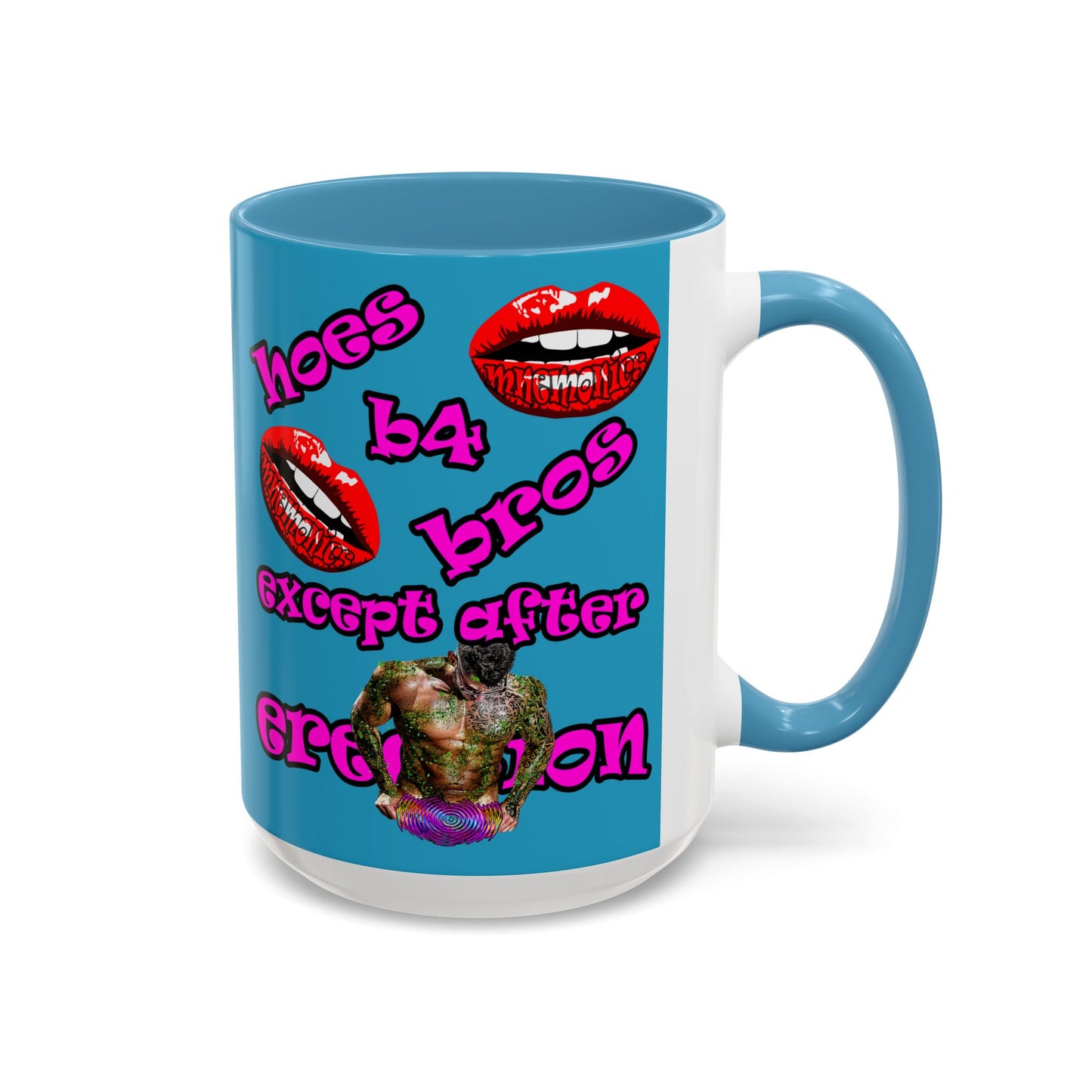 hoes b4 bros - Accent Mug (turquoise)