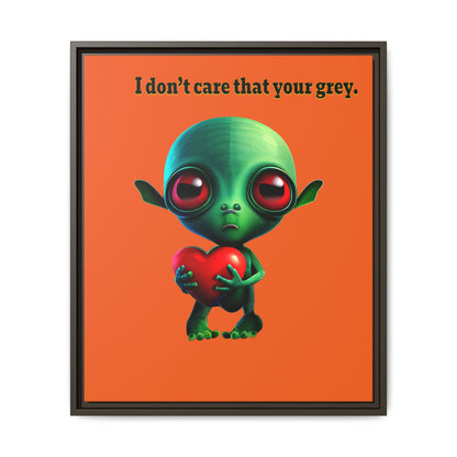 I don't care that your grey - framed canvas art (orange)