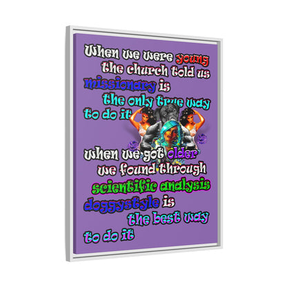 doggystyle - framed canvas art (light purple)