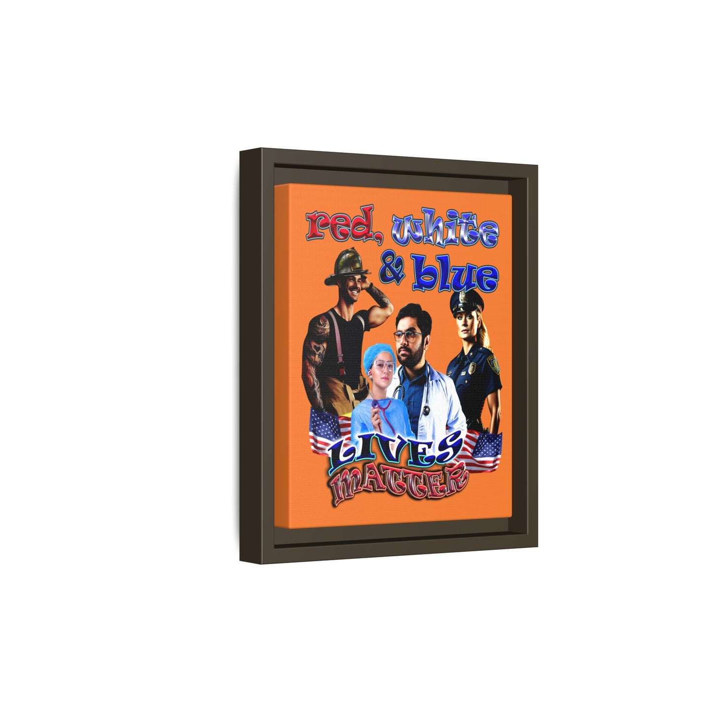 rw&b lives matter - framed canvas art (crusta)