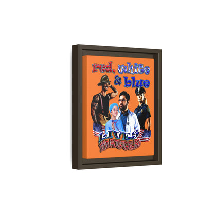 rw&b lives matter - framed canvas art (crusta)