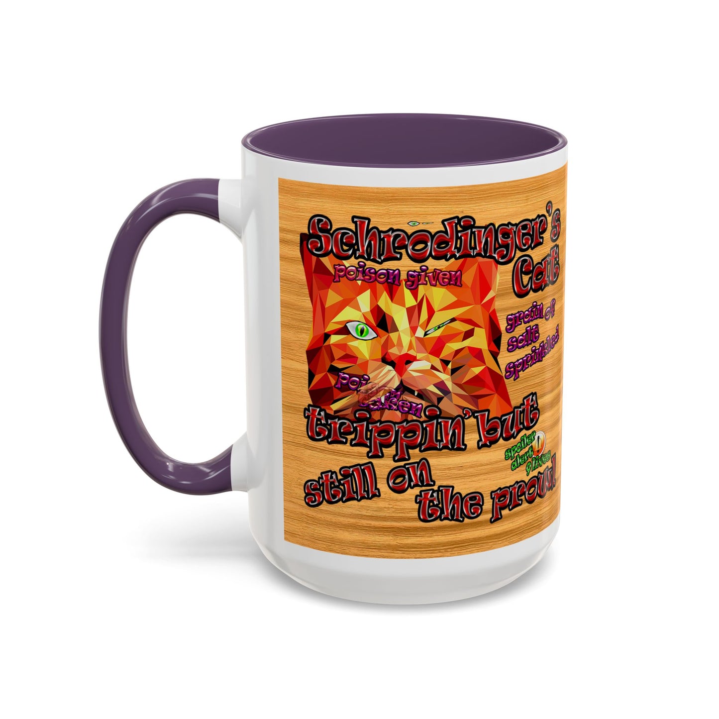 schrodinger's cat - Accent Mug (butterscotch wood finish)