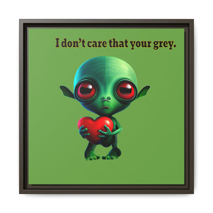 I don't care that your grey - framed canvas art (green)