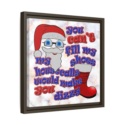 santa's shoes - framed canvas art (white marble)