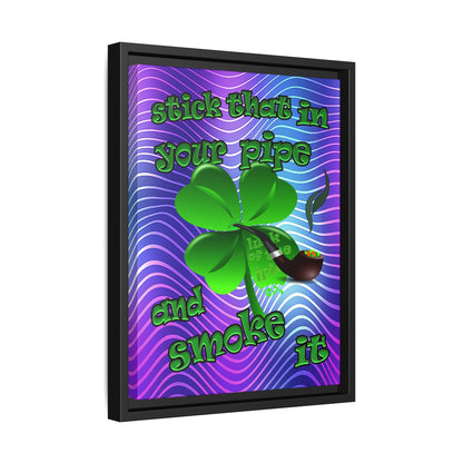 stick that in your pipe and smoke it - framed canvas art (purple wave)