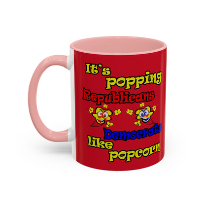 popping like popcorn - Accent Mug (dark red)