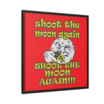 shoot the moon again - framed canvas art (red)