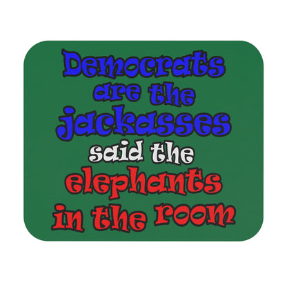 donkeys and elephants - Mouse Pad (Rectangle) (dark green)