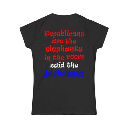 donkeys and elephants - Women's Softstyle Tee