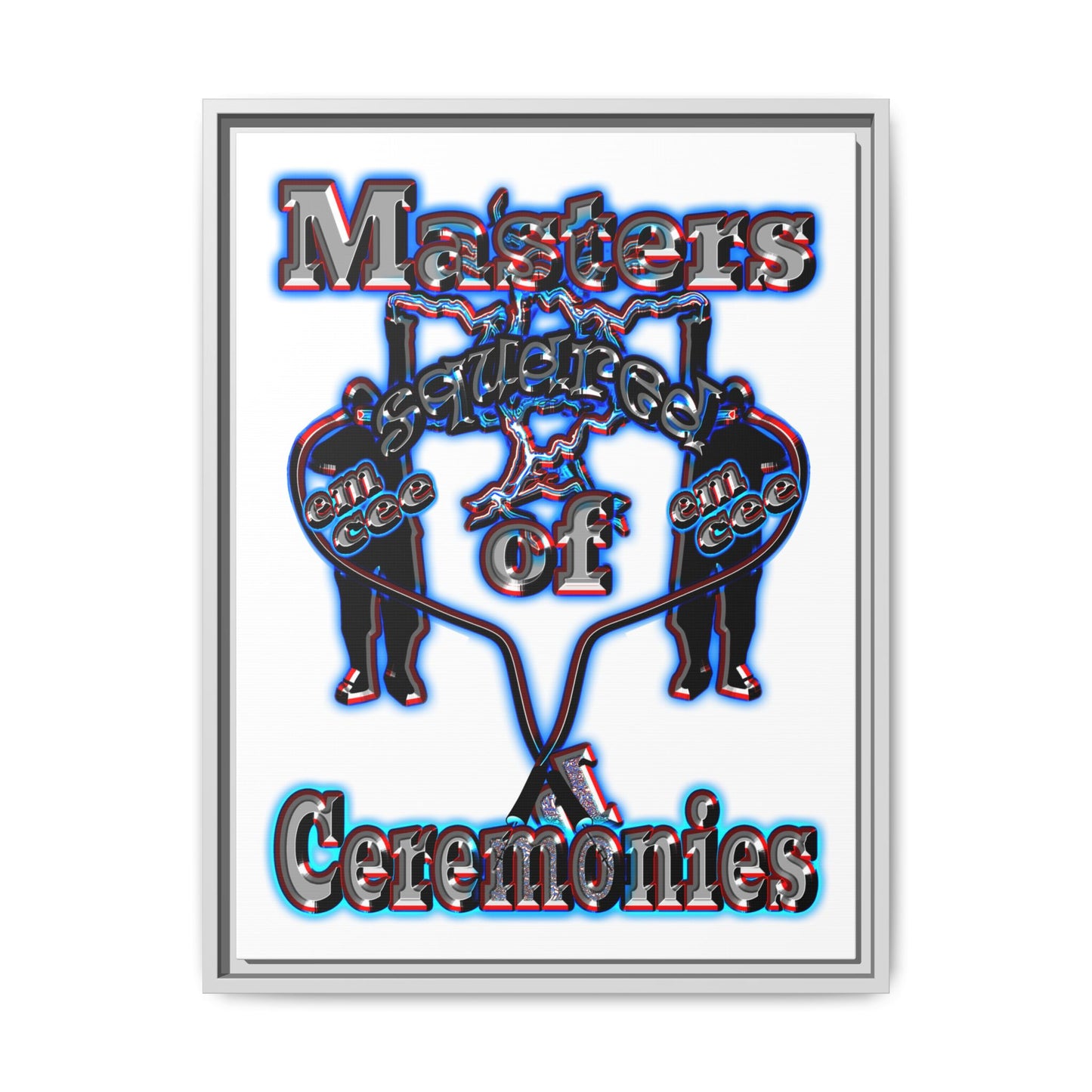 em cee squared - framed canvas art (white)